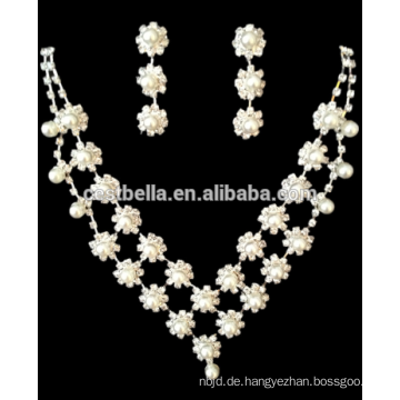 Großhandel Braut Hochzeit Schmuck Sets Braut Schmuck Halskette Ohrring Schmuck Rhinestone